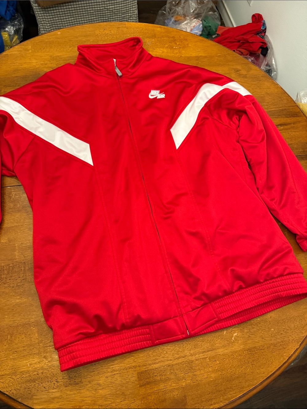 Nike Men Red Track Jacket with White Chevron Panels xxl
